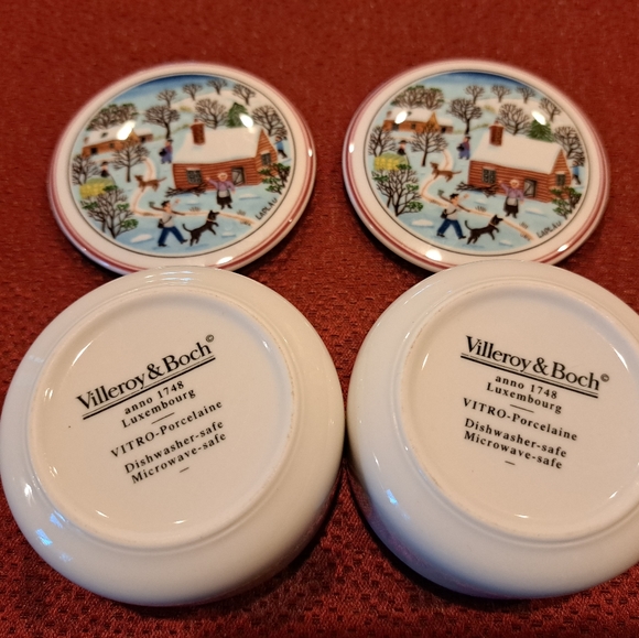 Set of 2 Villeroy & Boch Gérard Laplau Naif Christmas Trinket Jar, Jewelry dish - Picture 5 of 5